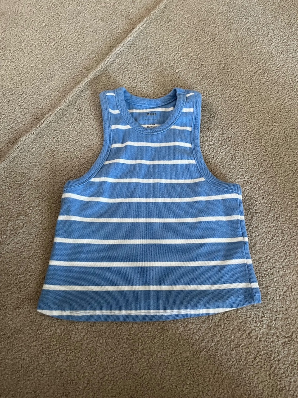 Anthropologie Blue and white sleeveless top